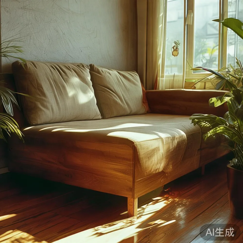 Optimizing Warm Minimal Spaces for Solid Wood Living — corner of a small condo apartment with wooden fl