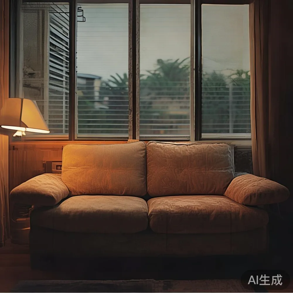 Buying a Sofa SG Online: Delivery and Assembly Realities in Singapore  — room setting at dusk with warm lamp light, film 