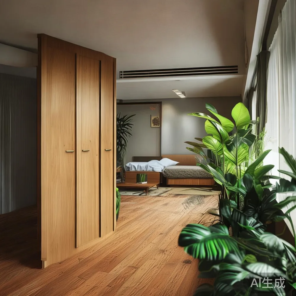 Humidity and Your Wood Sofa, Bed Frame and Wardrobe: What Every Singap — corner of a small condo apartment with wooden fl