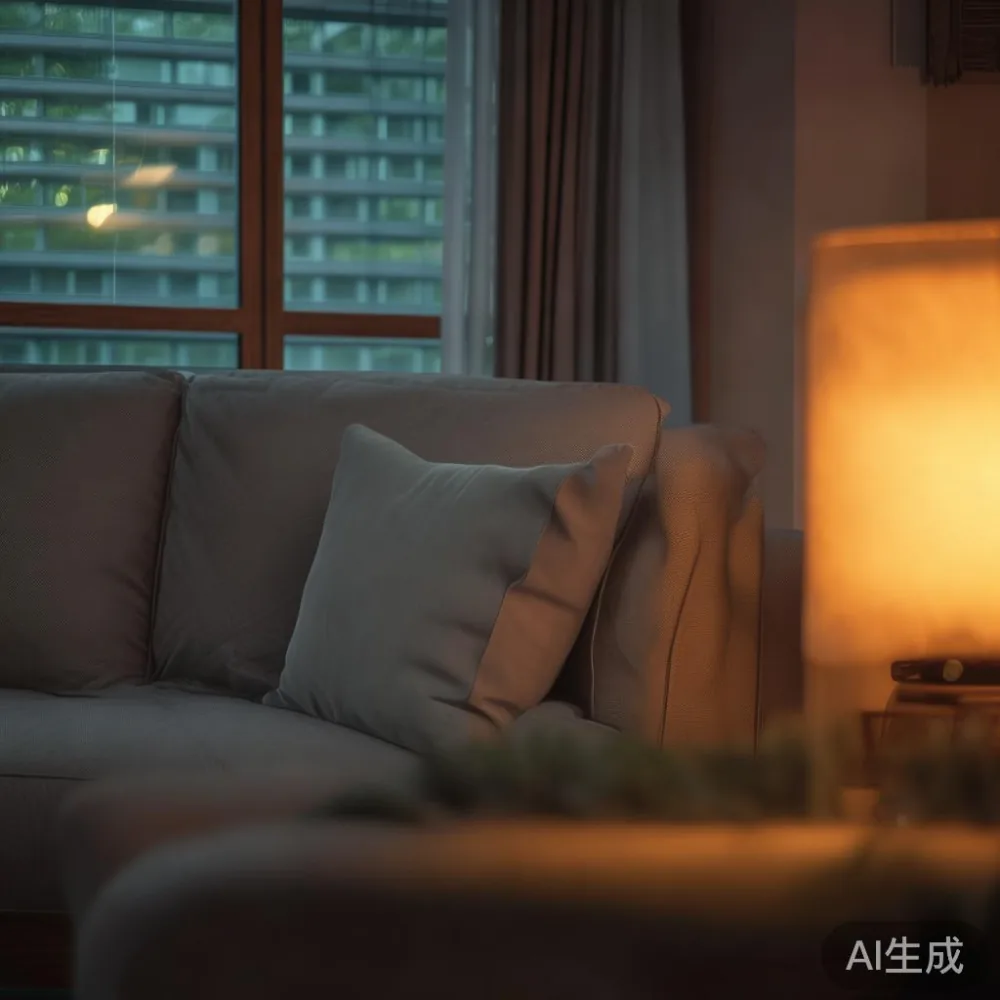 How to Choose the Right Sofa Size for a Singapore HDB or Condo Living — room setting at dusk with warm lamp light, film