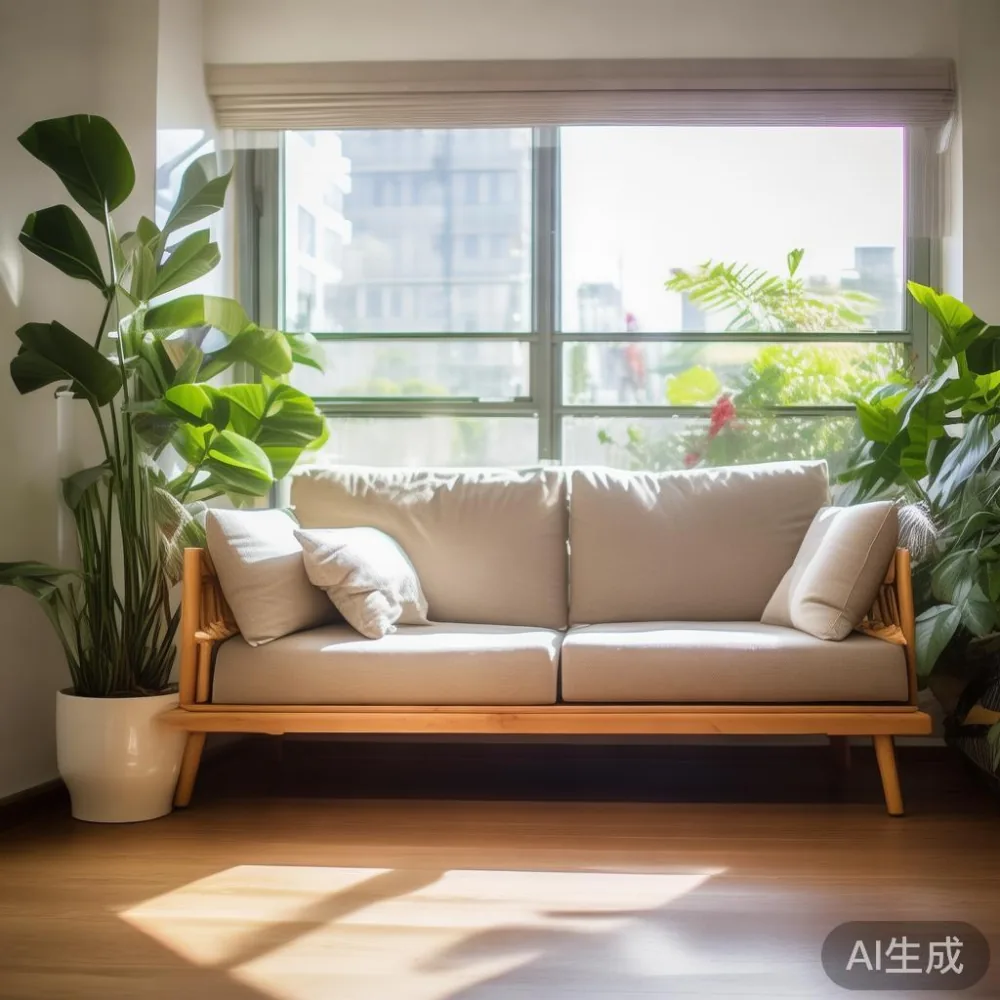 How to Match a Solid Wood Sofa SG to a Warm Minimal Interior (Without  — corner of a small condo apartment with wooden fl