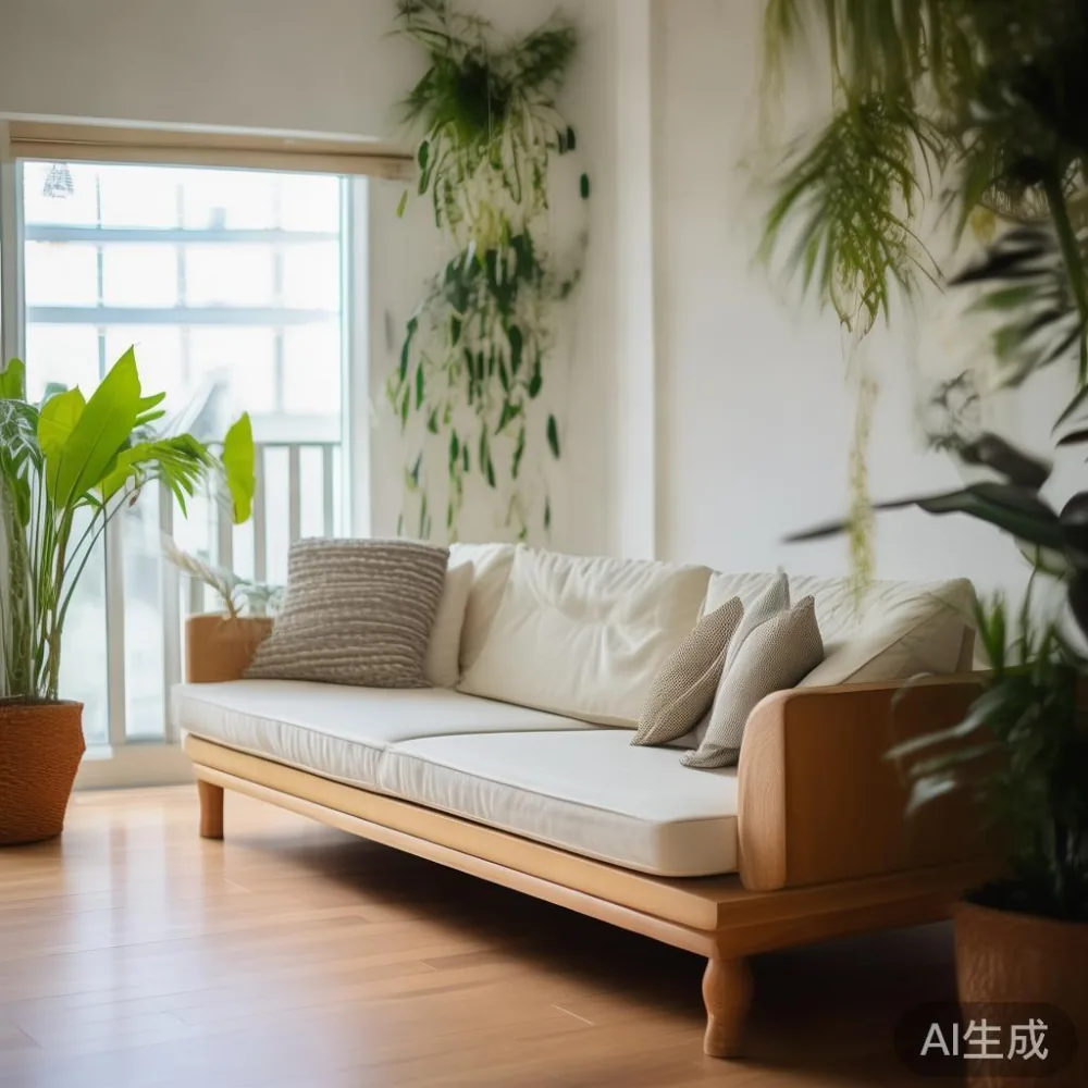 Achieving Warm Minimalism with Furniture in Singapore — corner of a small condo apartment with wooden fl