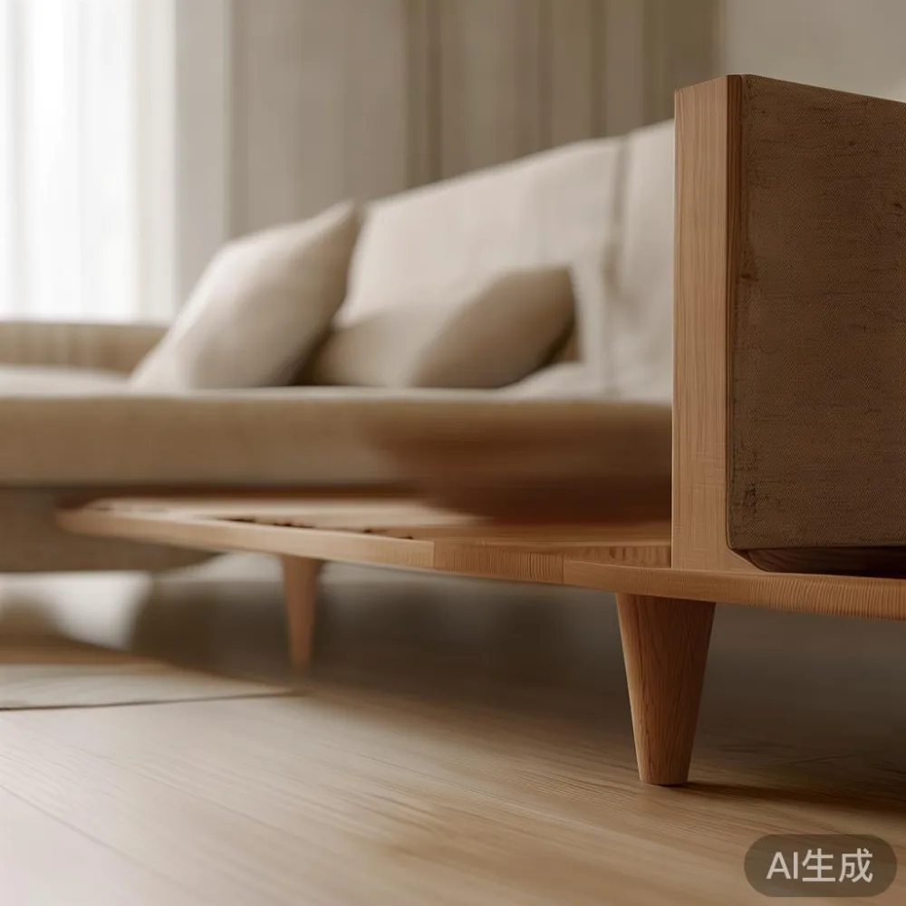 Singapore Home Style: Matching Solid Wood to Minimalist Interiors — detail of the base and leg construction on a bed